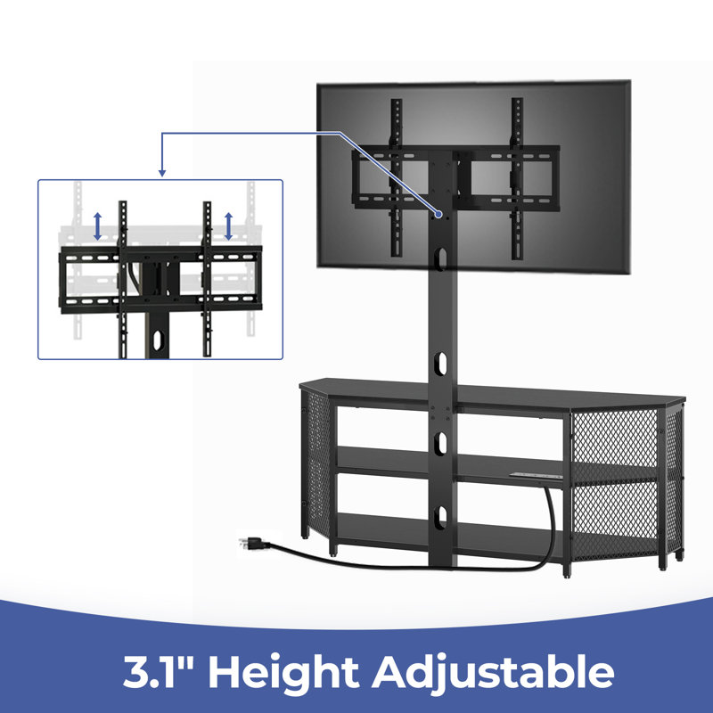 Wrought Studio™ TV Stand with Mount, Power Outlets and LED Lights ...