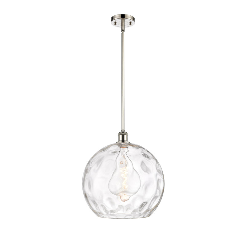 Luminaire suspendu sphère 1 lumière Cindi, DEL, Nickel poli