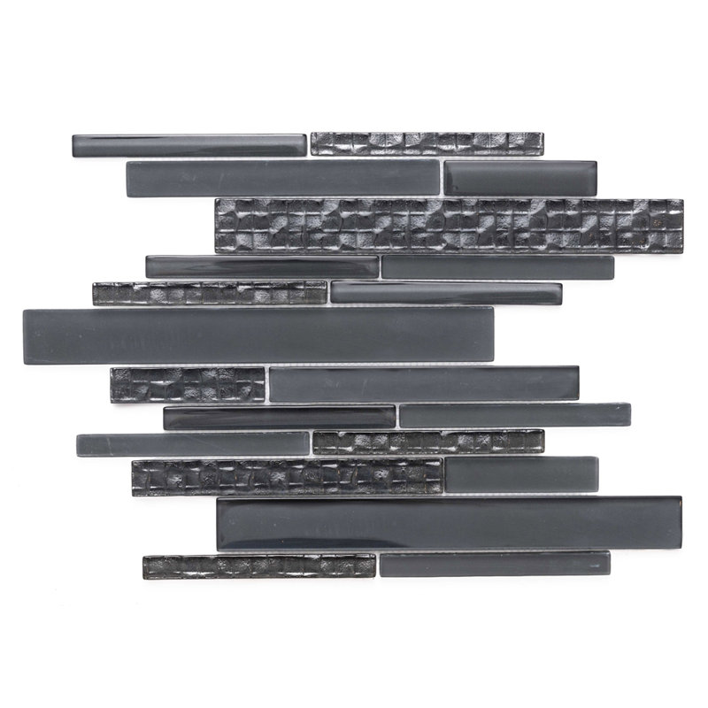 Carreau de mosaïque linéaire Karma, Gris foncé