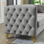 Luxueux canapé modulaire en L en velours avec 3 coussins, parfait pour le confort et le style de tout espace de vie-547410434