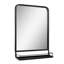 Miroir mural rectangulaire en métal avec tablette-1459192172