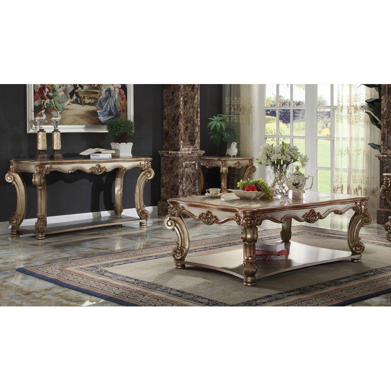 Vendoma 3 - Piece Solid Wood Top Living Room Table Set