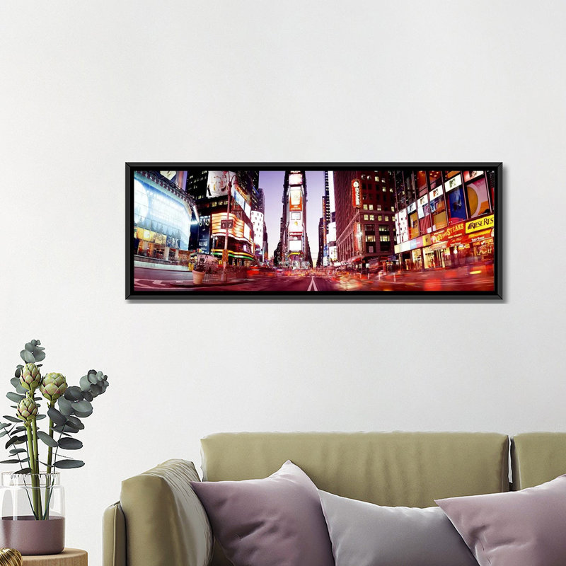 Panoramique times square, new york city, new york state, reproduction de photo sur toile, H 12 po x l 36 po x P 1,5 po