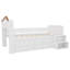 Lit mezzanine simple en bois avec lumière DEL, tête de lit en forme de maison, tiroirs de rangement, lit / chambre à coucher en pin pour enfants, blanc-130167795