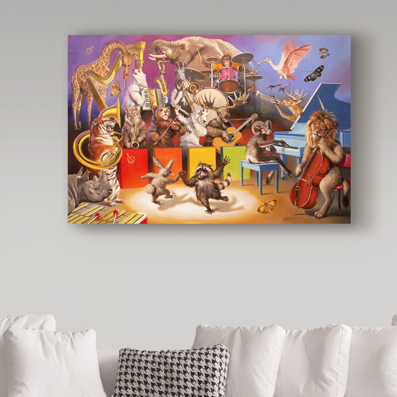 «Wild Life» par Ferhart, reproduction d'art sur toile tendue, H 30 po x l 47 po