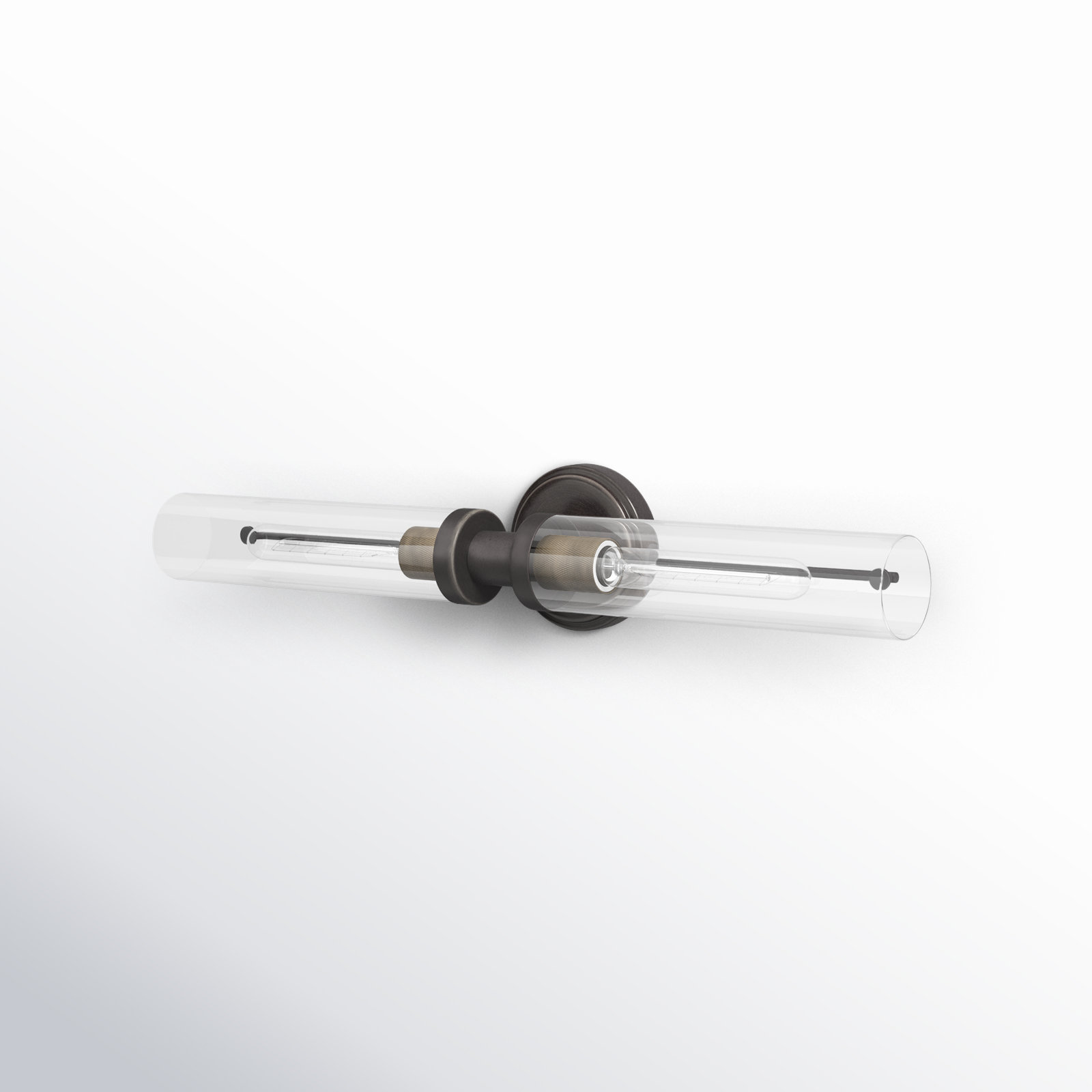 Katya 2 Light Transparent Dimmable Bath Bar, Black Oxide