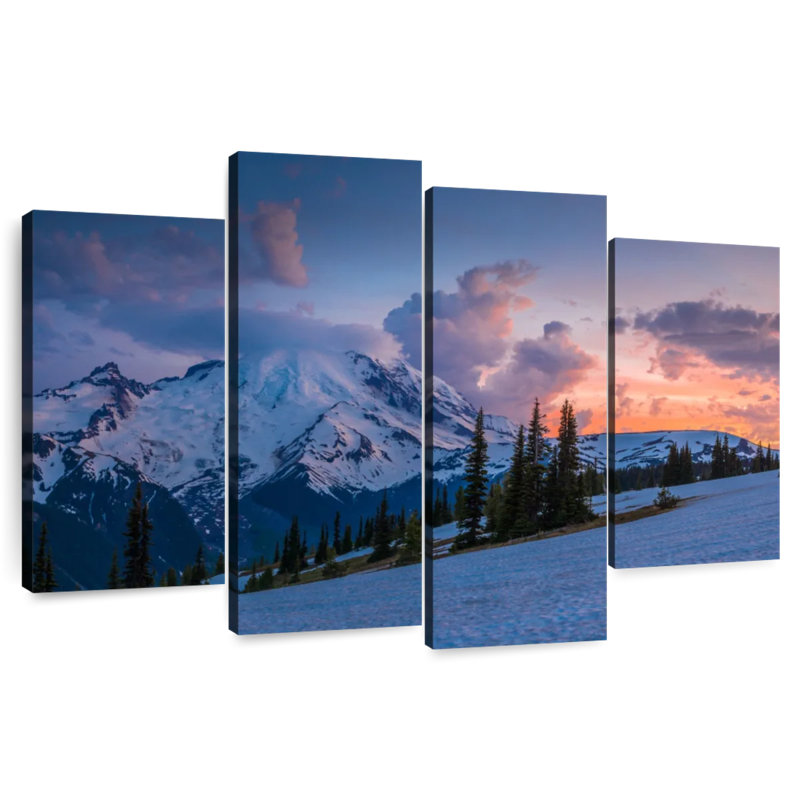 Alvord Mt. Rainier au coucher du soleil, H 27 po x l 43 po