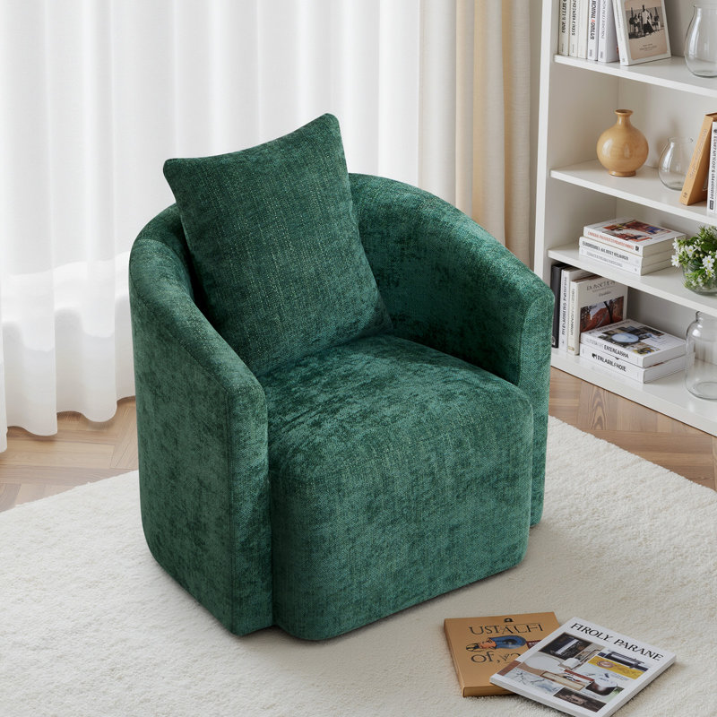 Fauteuil demi-tonneau pivotant à 360 ° Chenille, Vert