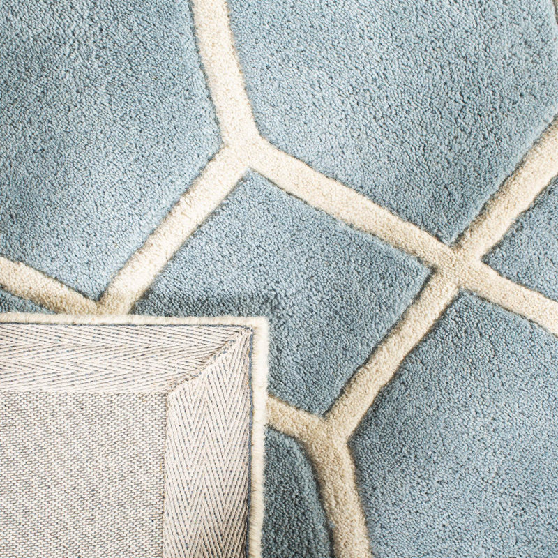 Deedie Hand Tufted Wool Geometric Rug, Rectangle 2' x 3'