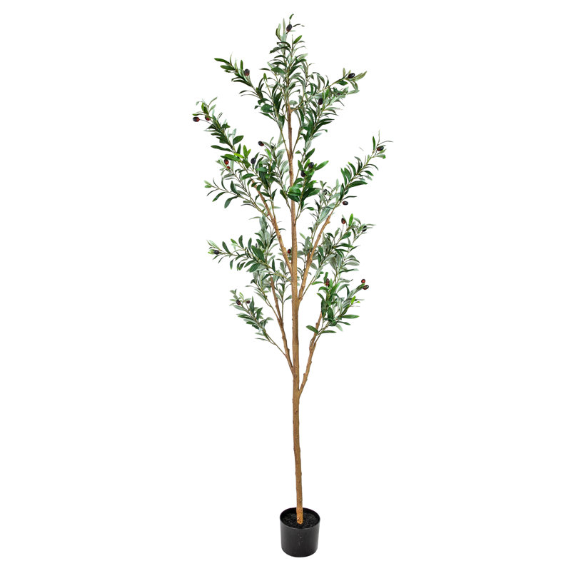 Arbre artificiel vert 72 po dans un pot noir