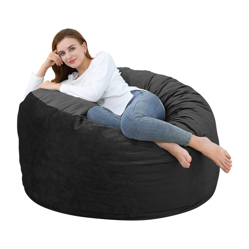Velvet Bean Bag, Black Velvet