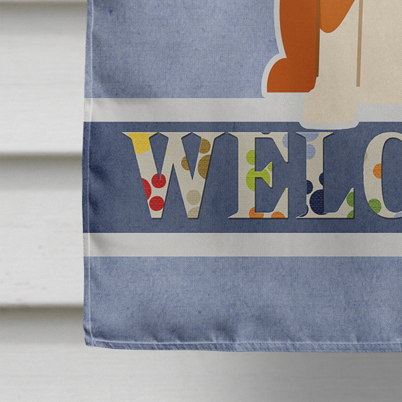 Polyester 2 côtés 40 x 28 po welcome drapeau maison, Foxhound anglais
