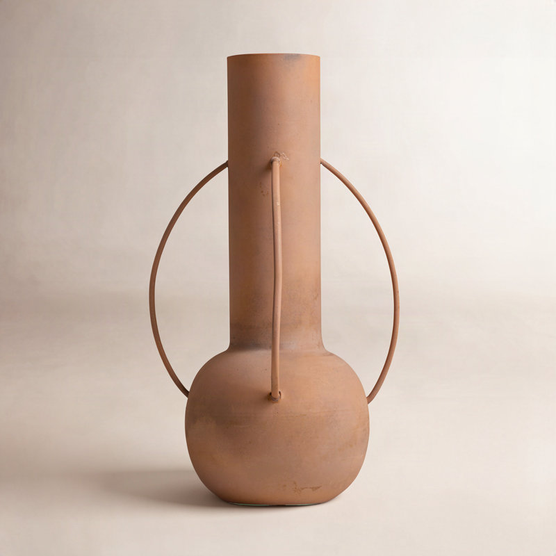 Asel Metal Table Vase, Rust