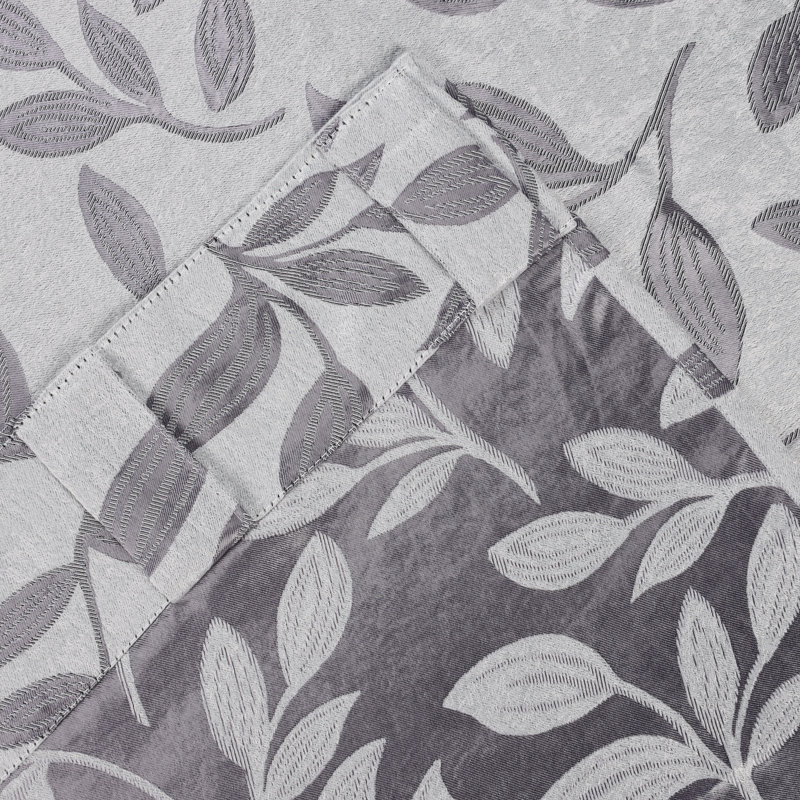  Rideaux occultant 100% polyester à motif de feuilles, L 52 po x L 63 po, Gris