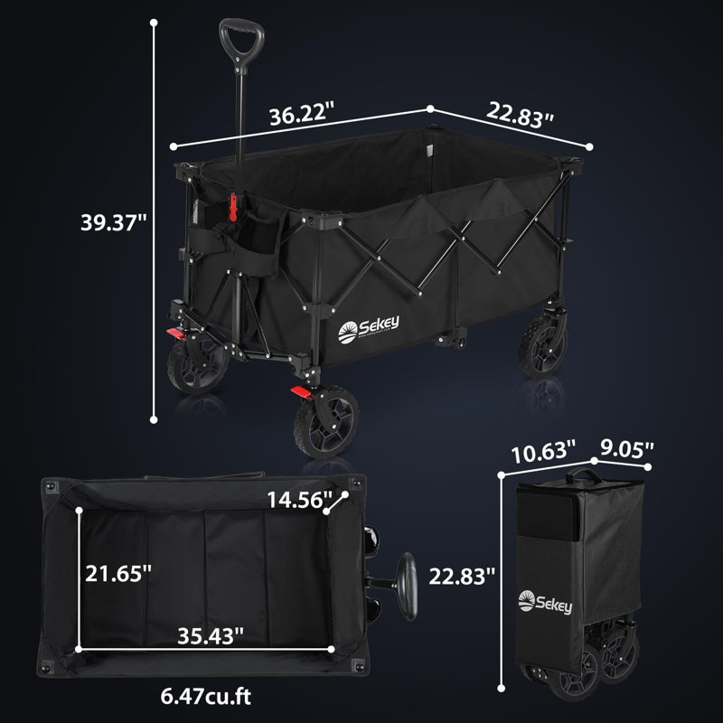 Heavy-Duty Folding Wagon Garden Carts