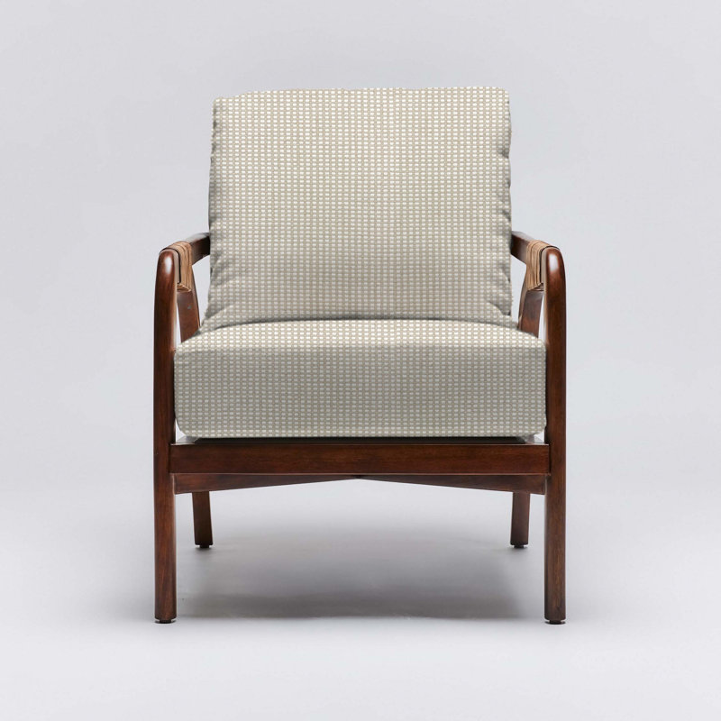 Delray Armchair, Light Chestnut, Natural Cream Weave