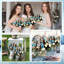 12 bouquets de fleurs roses en soie artificielle bleu clair