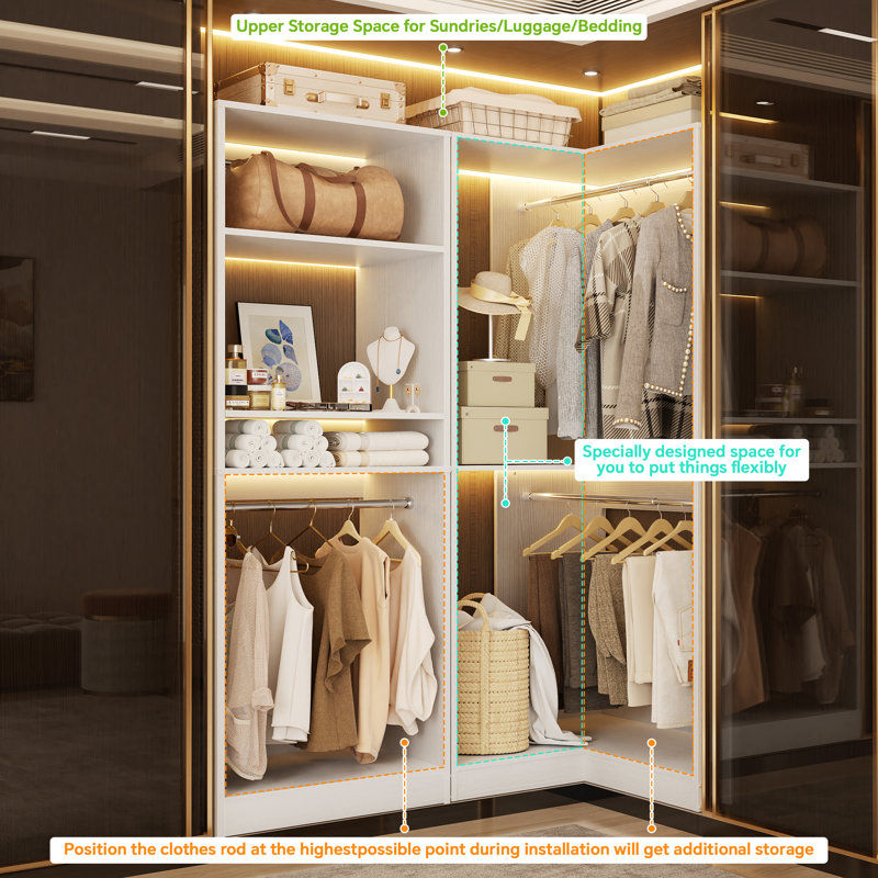 Freestanding Closet Organizer System, White