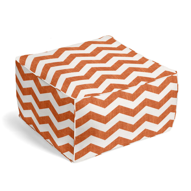 Upholstered Pouf, Harvest Linen Blend/Cotton Blend