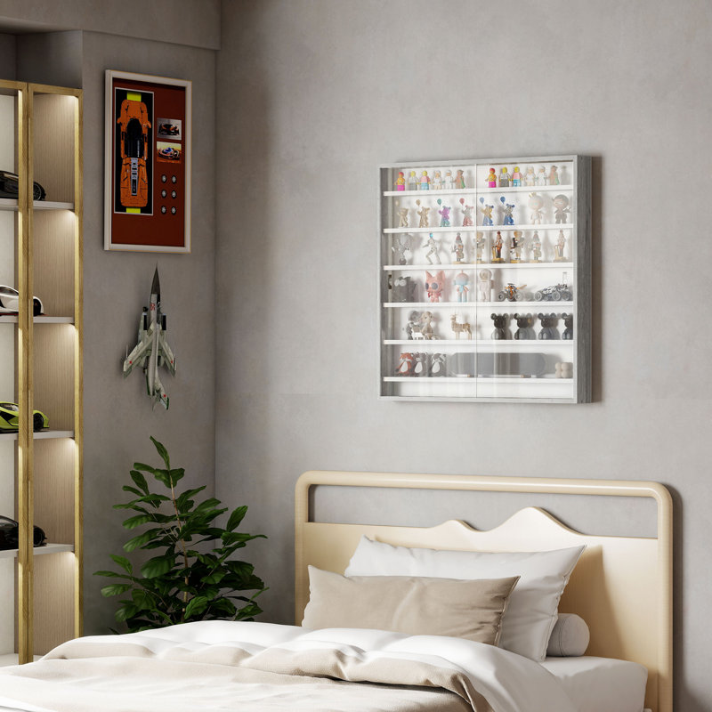 Vitrine à tablettes murales de 7 étages