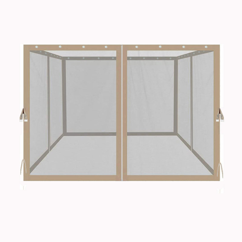 Gazebo Replacement Mosquito Netting With Zippers, 4-Side Mesh Walls