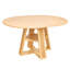 Table de salle à manger ronde extensible de 110 à 150 cm pour 4 à 6 personnes, table de cuisine transformable en ovale avec rallonge amovible, piètement en croix et tablette de rangement-2072055103