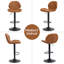 Tabourets de bar pivotants ajustables en similicuir avec dossier pour îlot de cuisine (lot de 2)-94898980-94898981