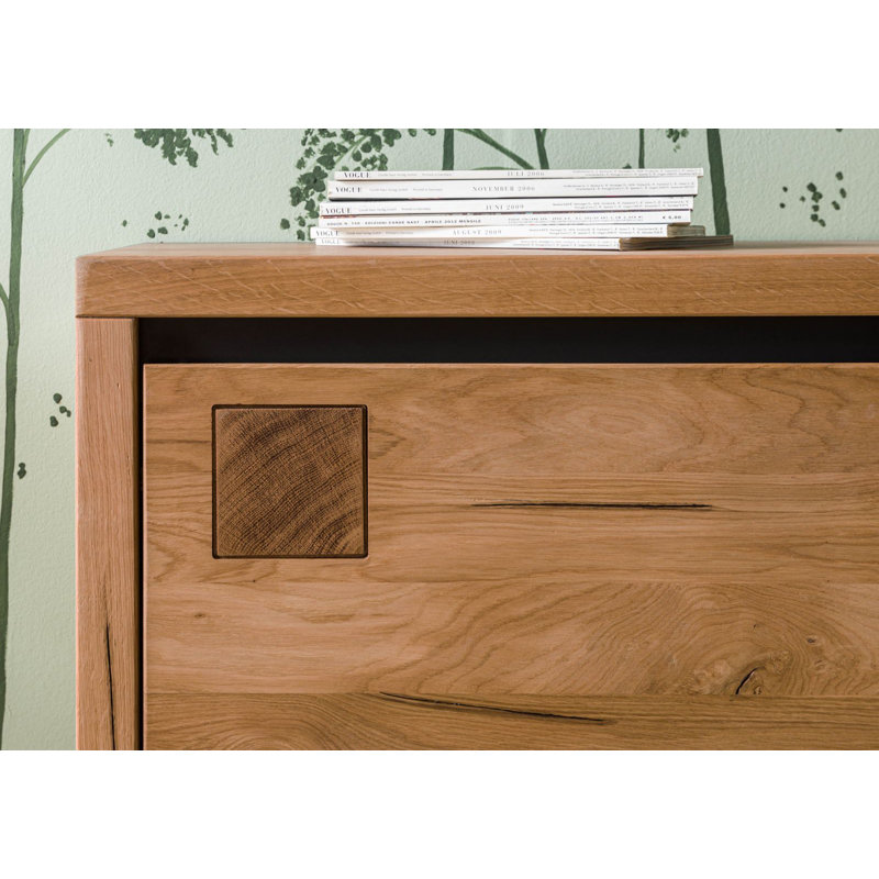 Villanders 210cm Solid Wood Sideboard, Brown