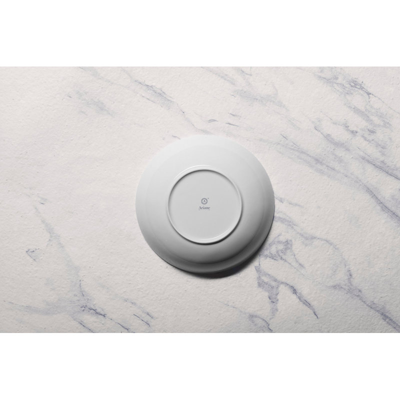 Assiette creuse en porcelaine de qualité supérieure Twister-Red | Assiette creuse ronde ronde vitale | Va au micro-ondes et au lave-vaisselle