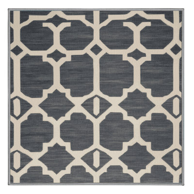 Machine Washable Trellis Gray Area Rug