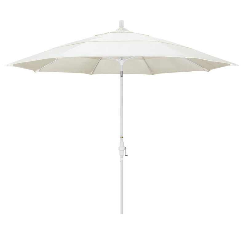 Parasol de marché 11 pi Brent, Toile Toile Toile Sunbrella®, H 110,5 po x l 132 po x P 132 po, Gris martelé