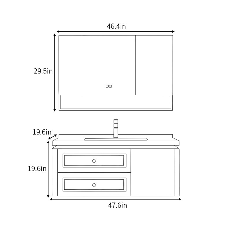 French light luxury and simple bathroom cabinet, Off White