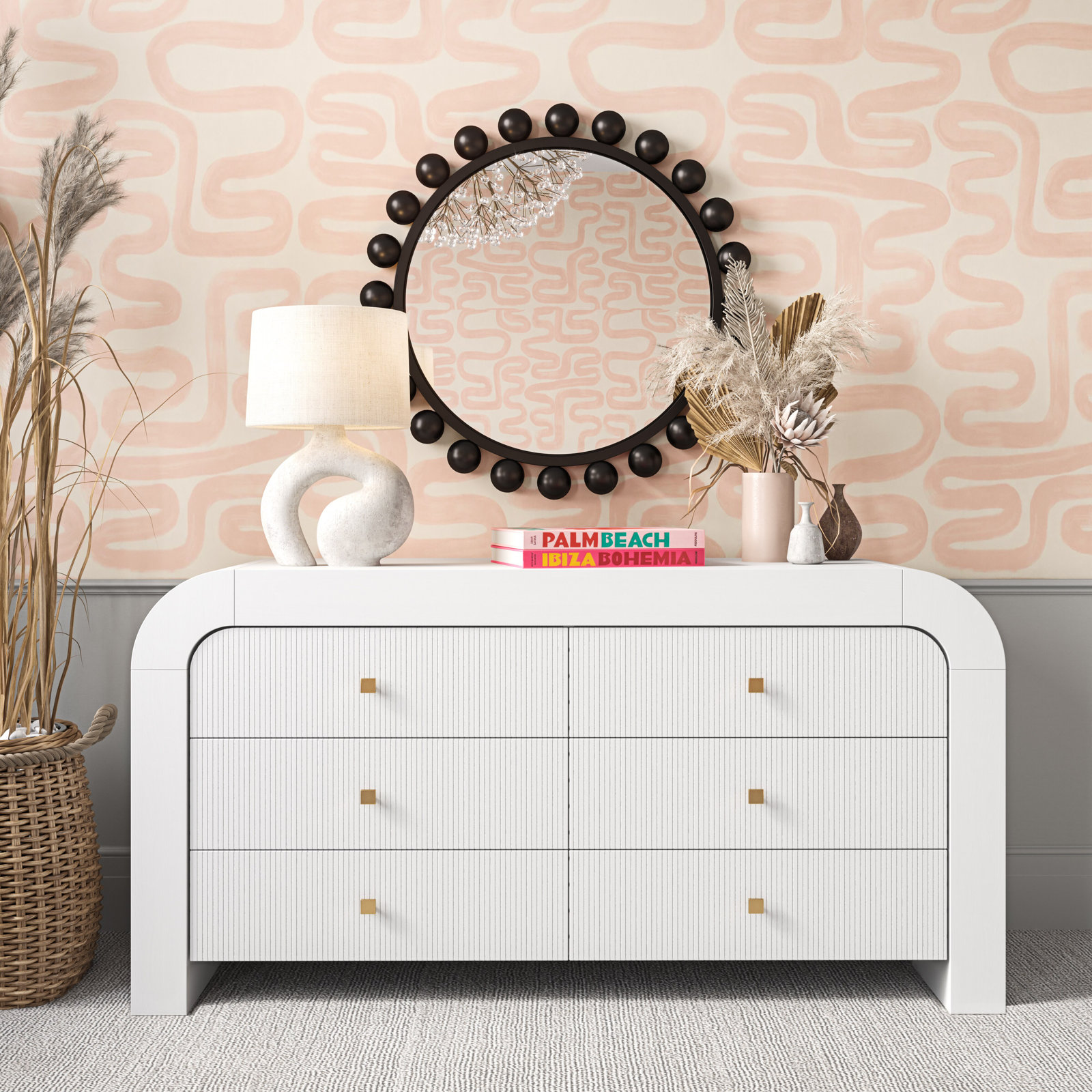 Baxley 6 - Drawer Double Dresser, White