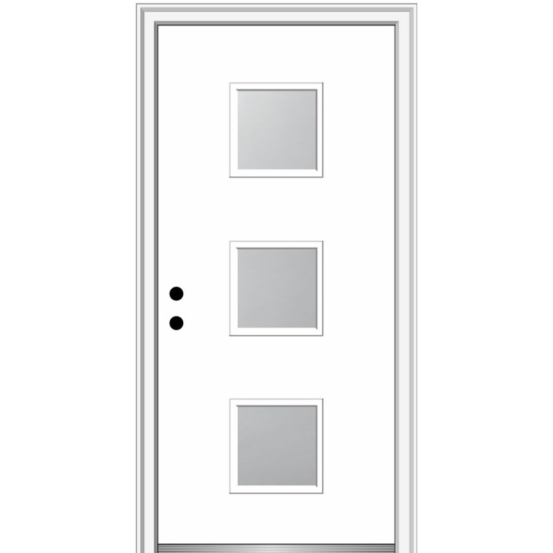 Portes d'entrée avant en fibre de verre, Droite / vers l'intérieur, H 81,75 po x l 37,5 po x P 6,56 po