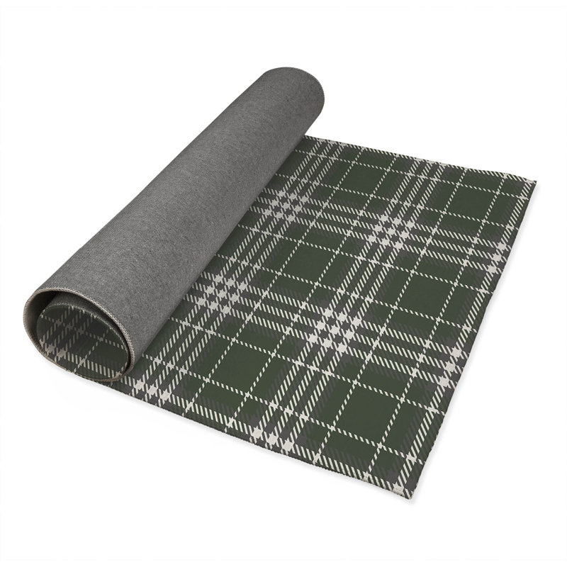 Christopher's Plaid Kids Play Mat, Rectangle 3' x 5', Chimichurri/Green