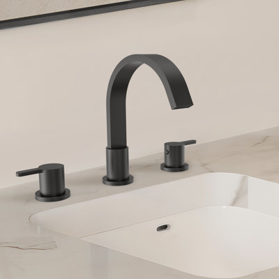 Widespread Bathroom Faucet 3 Hole, 2-handle Bathroom Sink Faucet with Drain Assembly