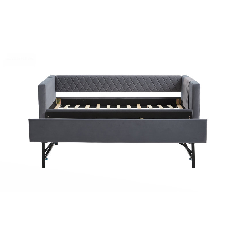 Twin Daybed with Trundle, Gray