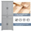 Armoire de rangement de salle de bain grise, portes, tiroir, tablette réglable, grande armoire grise à application large, fonctionnalité polyvalente-579575022