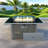 Propane Gas Fire Pit Table With Glass Wind Guard And An Open Basket-wave Patterned Wicker-1185814592