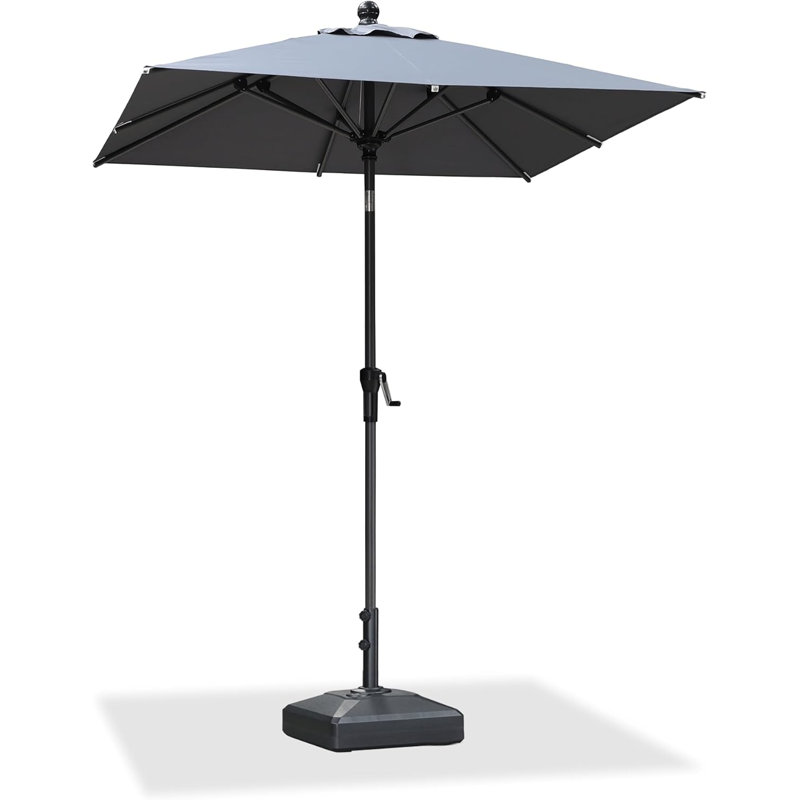 Parasol de marché carré 72 po avec manivelle et contrepoids inclus, Beige