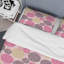 Motif de cercles roses et dorés - ensemble de housse de couette abstrait - microfibre de polyester-417118136
