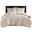Édredon pour grand lit de luxe beige 7 pièces avec motif diagonal, rembourrage toutes saisons, jupe de lit et coussins décoratifs beige, design, chute de 15 pouces, taies décoratives