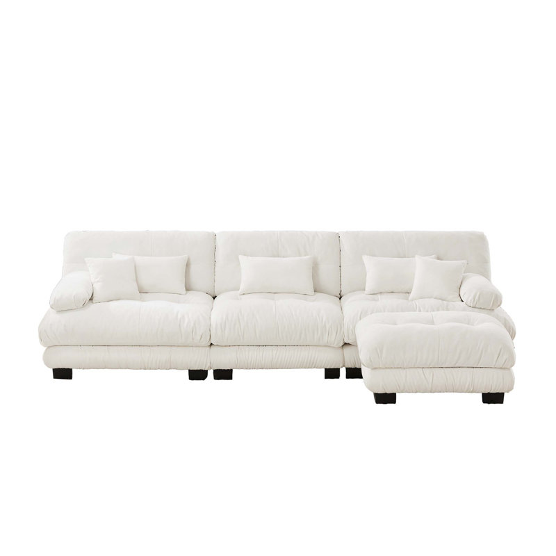 Luxury Modular Sectional Sofa Couch,Oversized L Shaped Cloud Couch for Living Room,Deep Seat Sofa Couch with Convertible Ottoman,Chenille