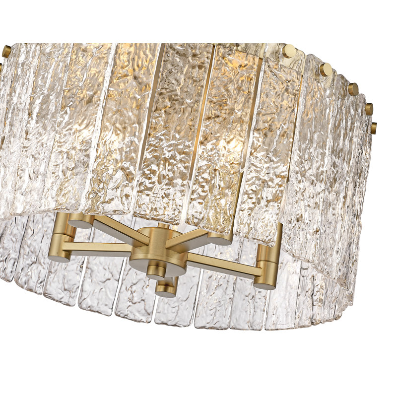 Kettering Glass Flush Mount, Modern Gold