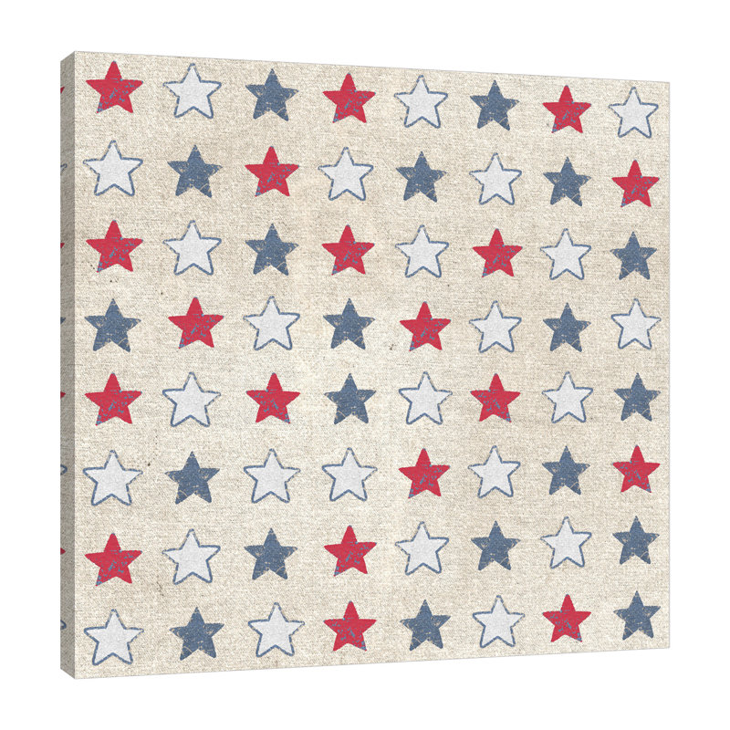«Patriotic Dark Pattern IIA» par Beth Grove, impression sur toile tendue, H 12 po x l 12 po x P 1,5 po
