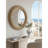 35.5" Round Woven Texture Decorative Mirror