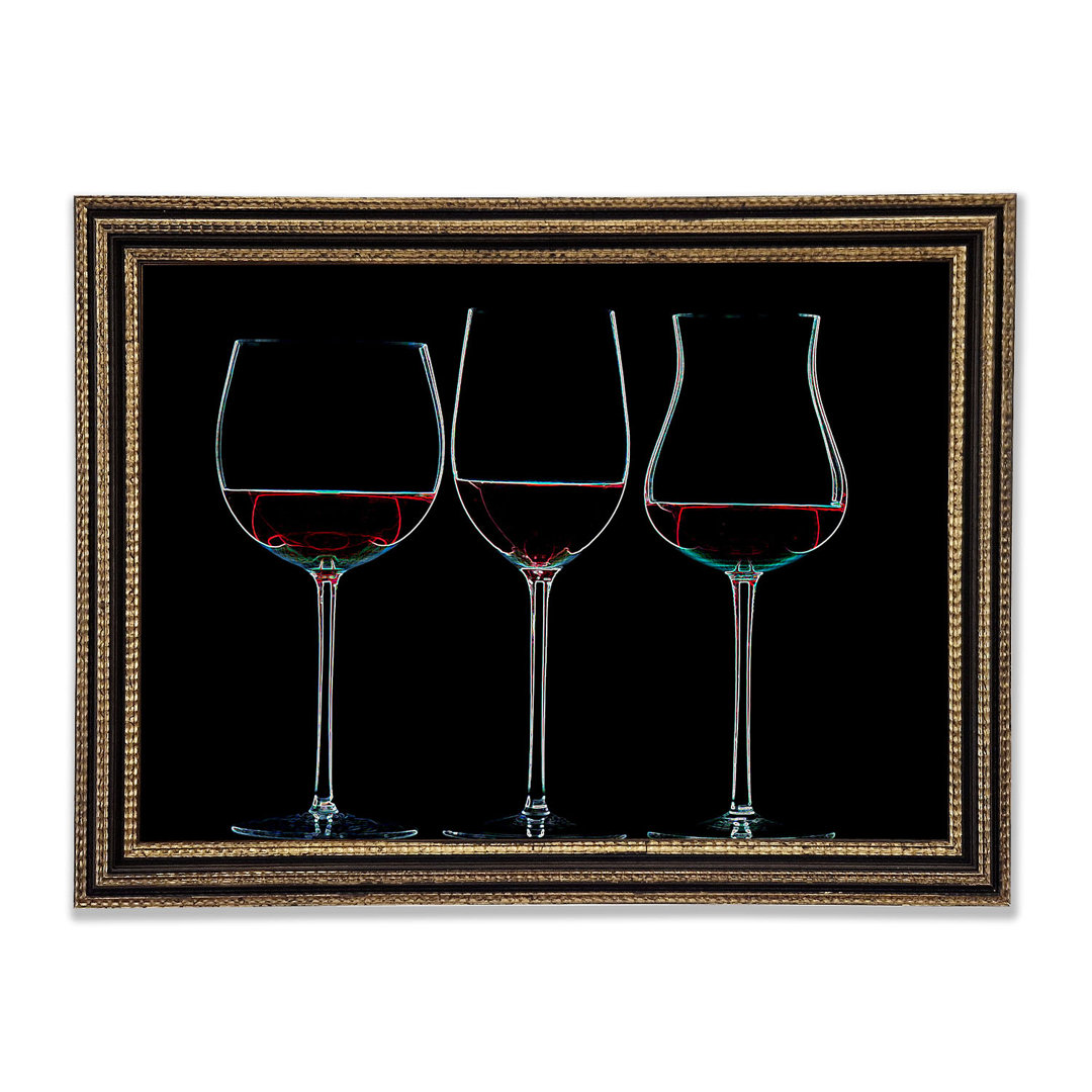 Gerahmter Kunstdruck Wine Glass