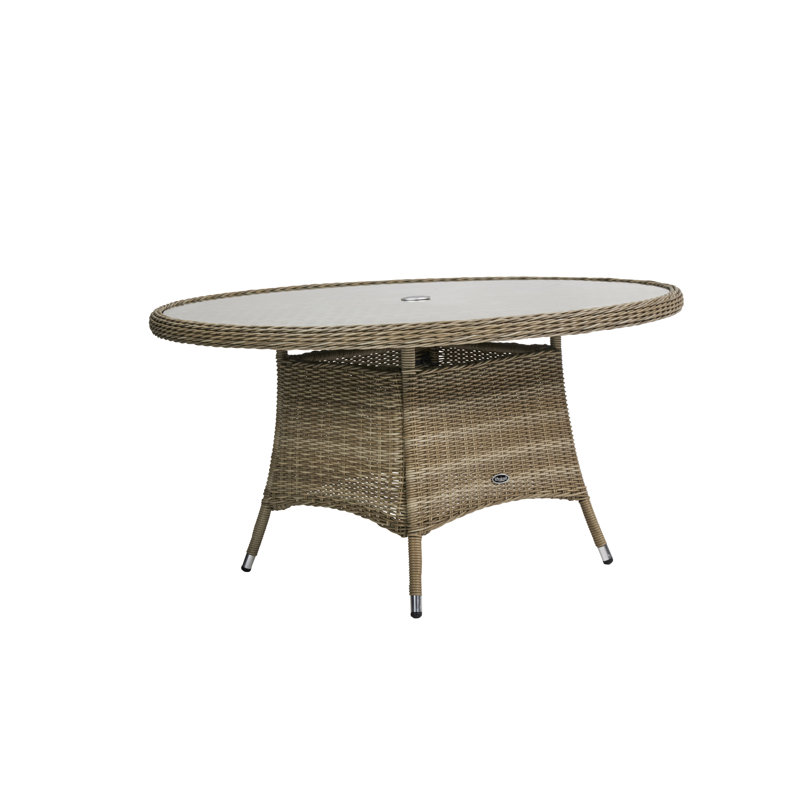 Wentworth Round Metal Outdoor Dining Table With Umbrella Hole , cm W cm D, H74 x W110 x L110cm