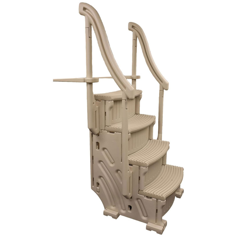 Système d'entrée d'escalier pour piscine hors-terre à 4 marches Confer Plastiques, Gris chaleureux
