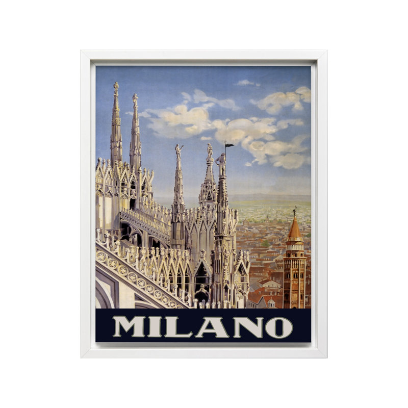 Milan, Italie, Canevas, Encadrement blanc, H 11 po x l 14 po